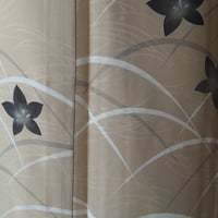 【夏紗】浅黄色　桔梗と露芝柄　紗附下げ