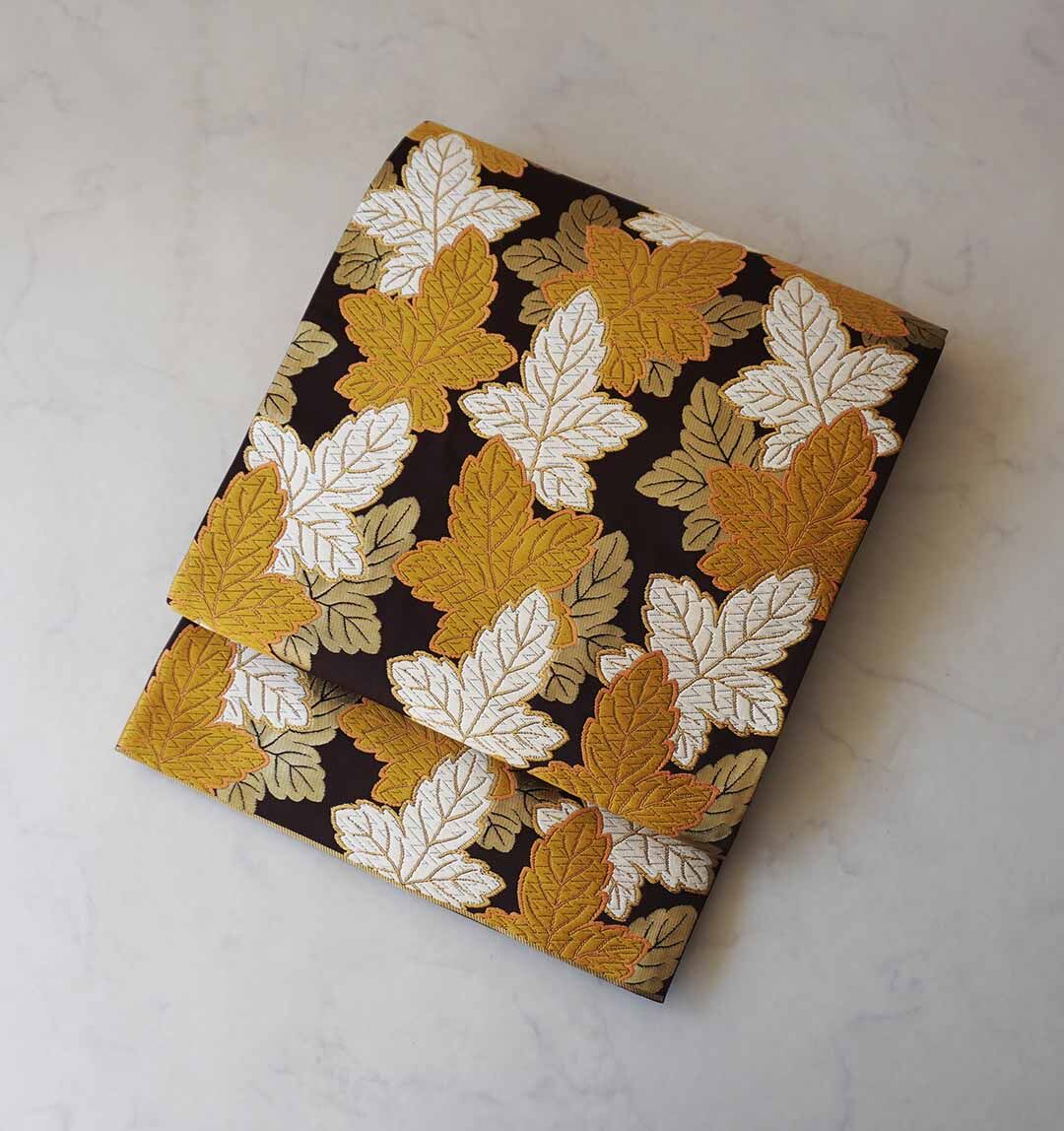 503my9◇河合美術織物 鏡裏文 瑞鳥 金銀糸 六通 袋帯 百貨店取扱◇美品