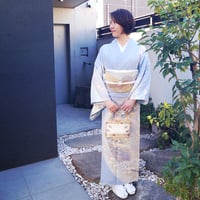 【袷】淡藤色　桜や松文　訪問着