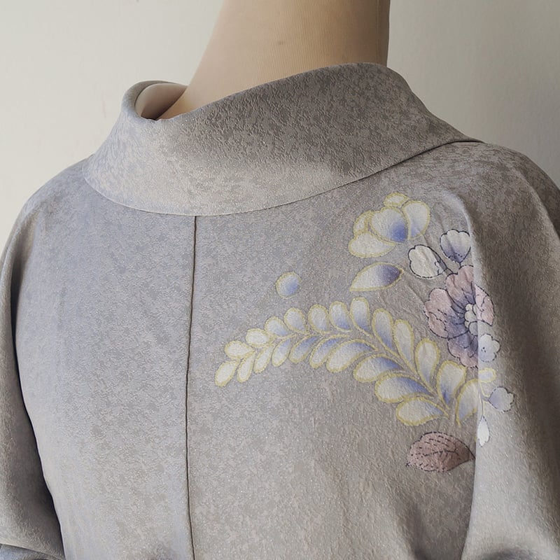 絞り辻が花訪問着草花文暈し染めトールロング丈着丈170cm裄丈72cm