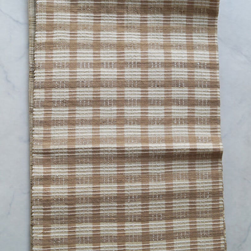 袋帯 紬 格子 華文 花鳥 洒落 24M231f fit=scale-down,w=1200