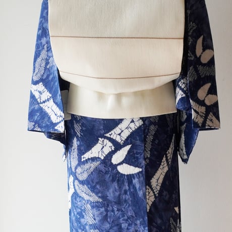 【有松絞り浴衣専門店つゆくさ・浴衣】青藍色　竹　浴衣