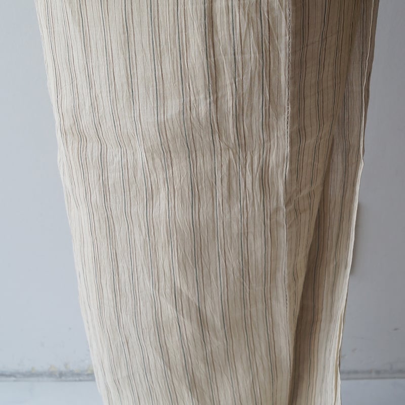 夏・麻】砂色 縞柄 小千谷縮 | 大山キモノ・ちぇらうなぼるた