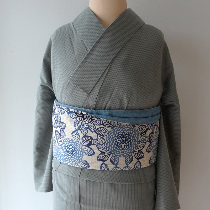 美品！湊鼠色＊モダン木目柄＊季節を選ばない＊上品＊訪問着＊１６１ｃｍ＊裄７０ 先生袴：H956 薄抹茶時裾鼠ボカシ 花丸波花筏│ 袴レンタル