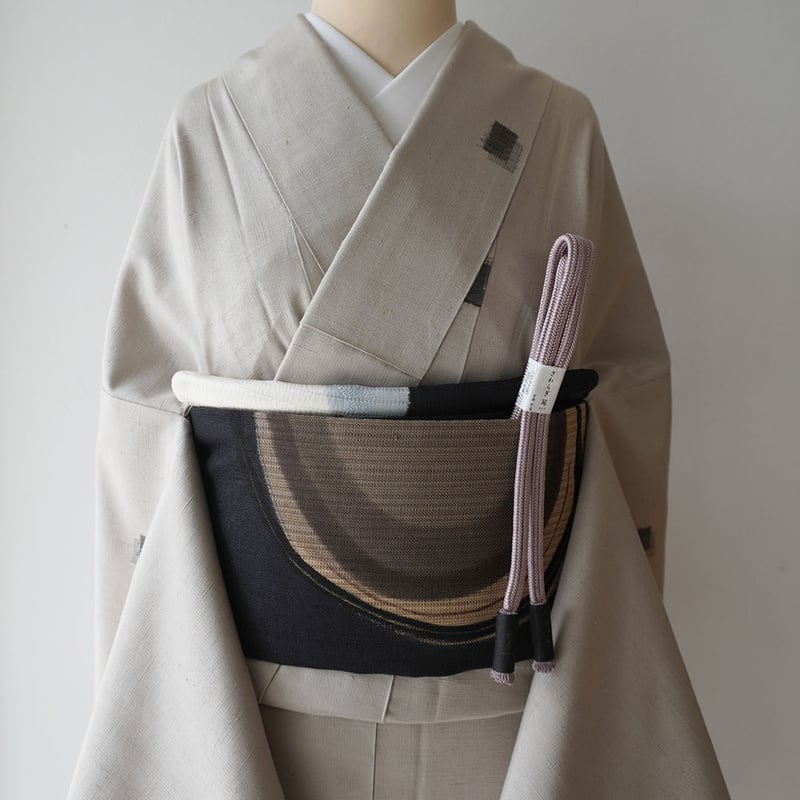 高島屋扱い紗紬風洗える小紋フルセット4点 専門店扱い名古屋帯付き  