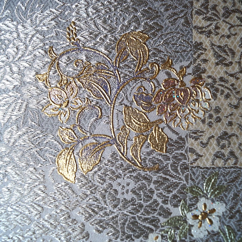 品のあるクリーム色花菱模様唐織の袋帯