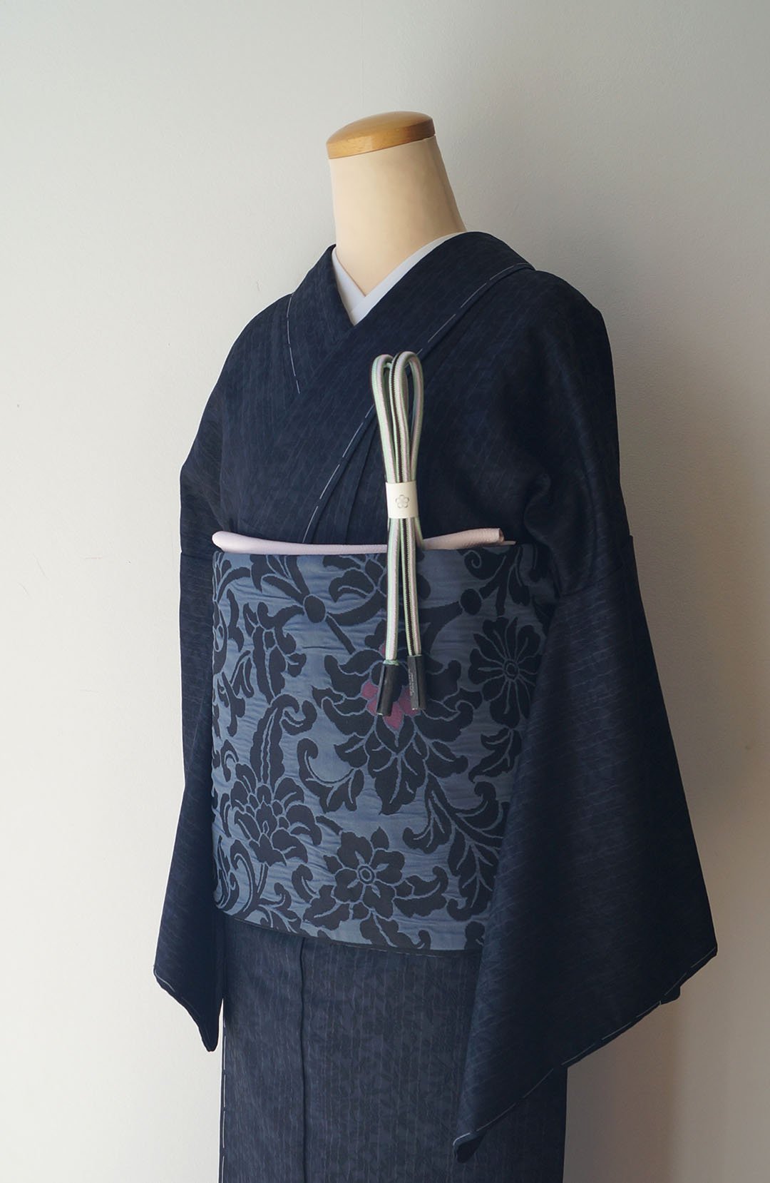 新品 単衣 BANKAN 桐竹鳳凰文 着物 正絹 仕付糸付 先染めお召 6144 新品 単衣 BANKAN 桐竹鳳凰文 着物 正絹 仕付糸付 先染めお召