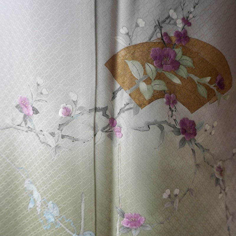 ［4367］訪問着 美品 未使用 牡丹乱菊文 手描き ぼかし 正絹 着物 袷 4367］訪問着 美品 未使用 牡丹乱菊文 手描き ぼかし 正絹 着物