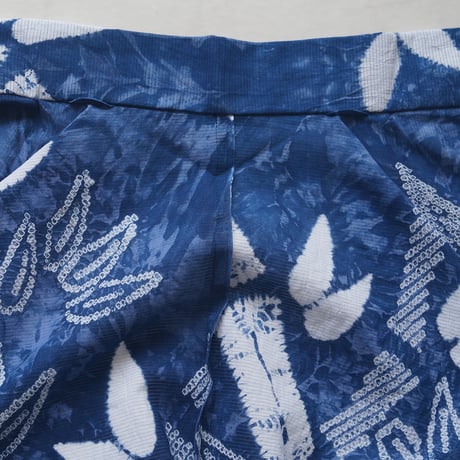【有松絞り浴衣専門店つゆくさ・浴衣】青藍色　竹　浴衣