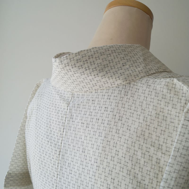 井桁柄の浴衣ブラウス