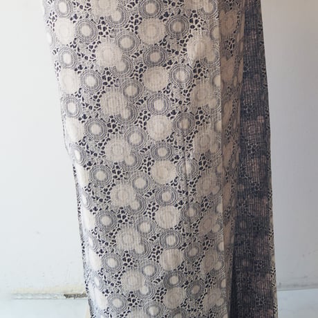 【浴衣】黒×生成色　菊唐草文　浴衣