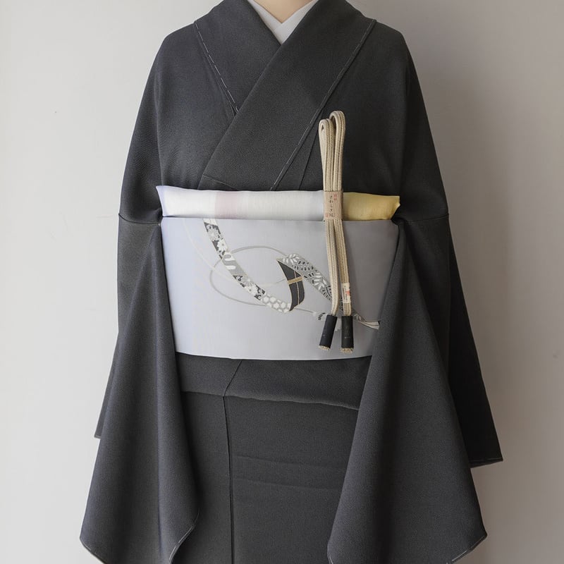 なごや帯】紫水晶色地 熨斗に組紐文様 塩瀬なごや帯 | 大山キモノ・ち  