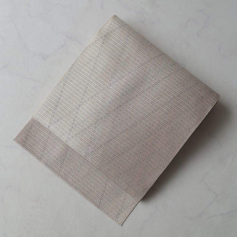 夏帯 羅 名古屋帯 抽象織模様 白百合色 O-3640（夏帯 羅 名古屋帯 抽象  