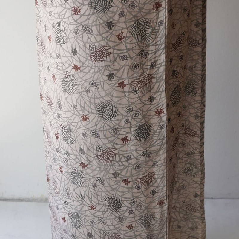 単衣】灰撫子色 花鳥穂紋 単衣型染め紬 | 大山キモノ・ちぇら