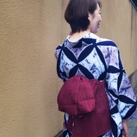 【竺仙・兵児帯】臙脂色　小千縮兵児帯　2504②