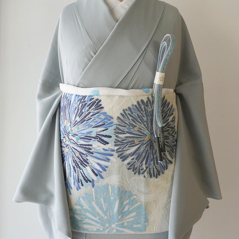 夏・絽】染織工芸むら田扱い 秘色色 一つ紋 絽色無地 | 大山キモノ・ち