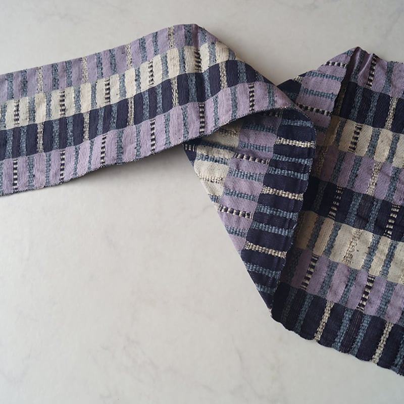 名古屋帯 めがね織 縞 八寸 正絹 AO-3240 なごや帯】縞にめがね織り 八寸なごや帯 | 大山キモノ・ちぇら