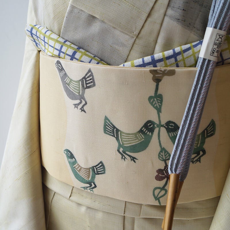 【名古屋帯】竹と小鳥　紬　夏帯　作家物 名古屋帯】竹と小鳥 紬 夏帯 作家物 楽天市場】名古屋帯 作家物