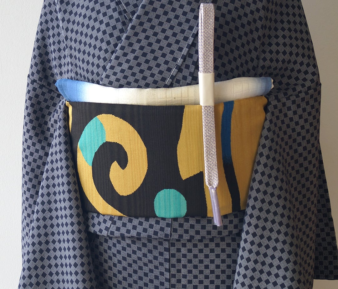 名古屋帯 縦縞抽象模様 小豆色 KO-1288 名古屋帯 縦縞抽象模様 小豆色 KO-1288