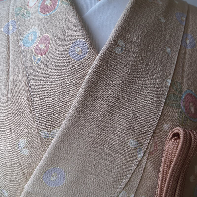 高級 訪問着 正絹 袷 薄緑色 地紋 桜柄 約80万円 七宝柄 トールサイズ 色無地 レンタル 袷 10月～5月向け 高級正絹 薄みどり色 着物 一