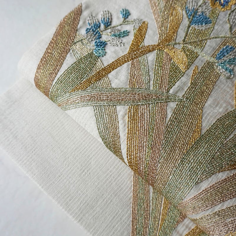 フクロウ刺繍 夏用 袋帯 汚れ無し！白地の帯 フクロウ刺繍 夏用 袋帯 汚れ無し！白地の帯 - メルカリ