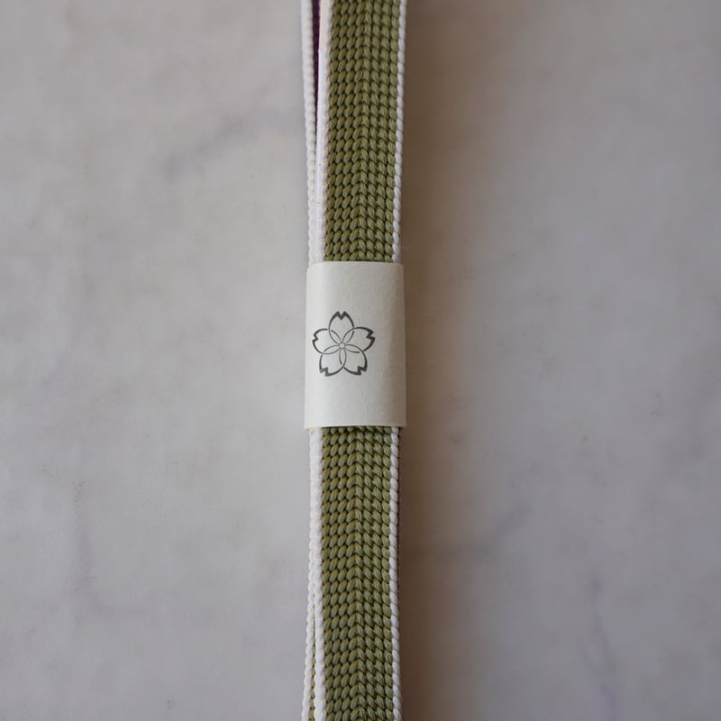 和小物さくら・帯締め】青丹 平組 リバーシブル 裏配色縞 帯締め