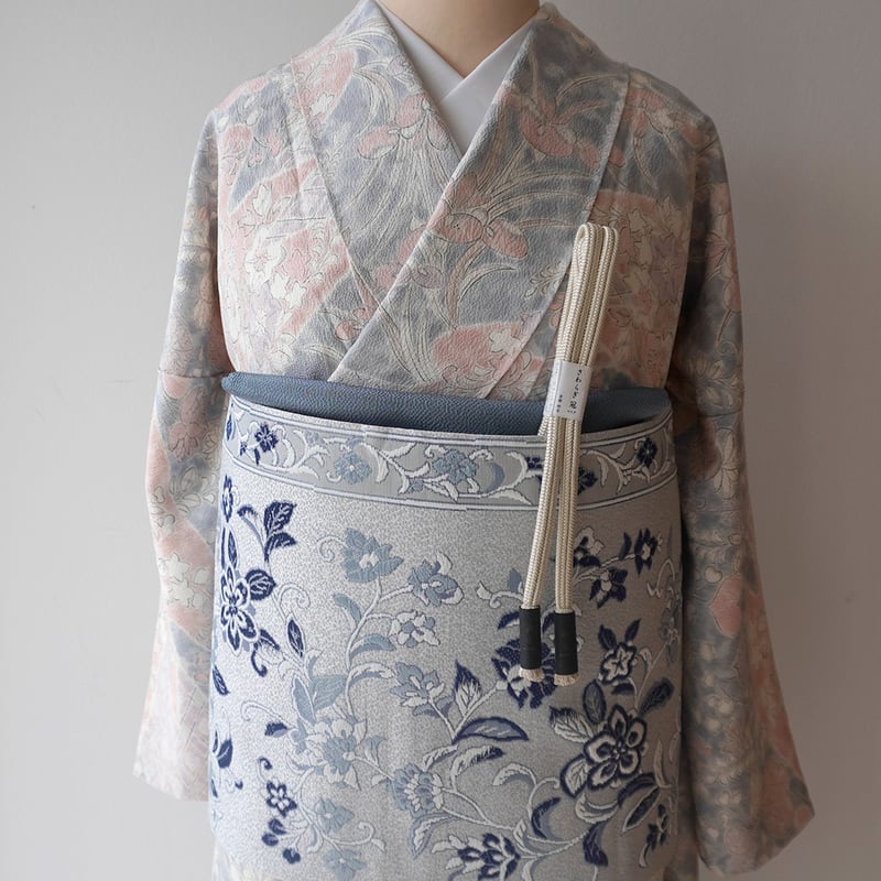 正絹紗袷藤色のなかにうっすら見える花の柄行珍しい普段から着られる小 