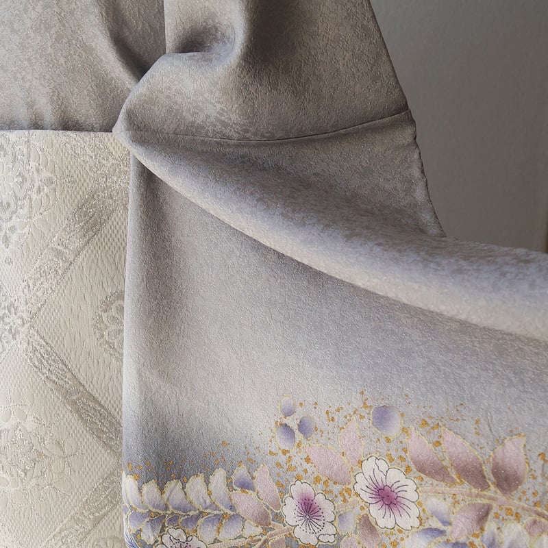 絞り辻が花訪問着草花文暈し染めトールロング丈着丈170cm裄丈72cm