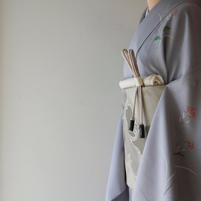 単衣 付下げ 源氏香 花柄 縦縞模様 惚色 K-3991 銀座【B-3371】単衣 付下げ 淡い秘色色 源氏香に四季花の図