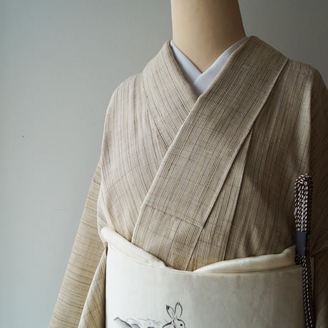 【夏・紬】ナチュラル系裾暈ししょうざん生紬