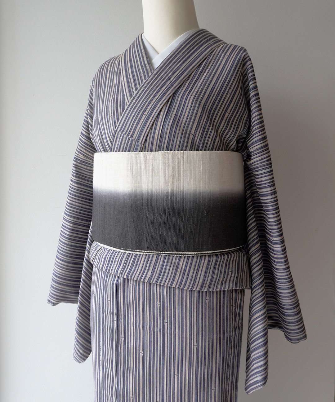 綿麻しじら織✖︎本麻長尺リバーシブル半幅帯 綿麻しじら織✖︎本麻長