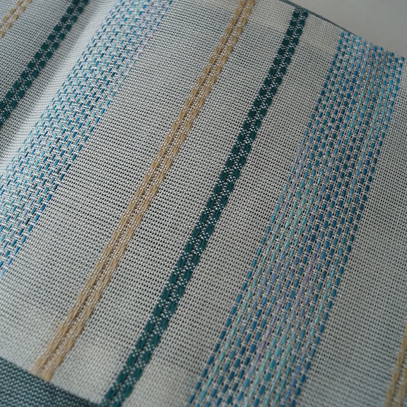 MO-3014 半幅帯 リバーシブル 無地 織模様 灰緑 辛子色 半幅帯】カーキベージュ系 横段縞柄 麻半幅帯 No.250314-61