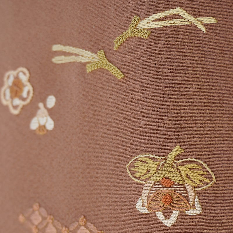 【山中です】三味線 本体 ケース付き　金色刺繍付き　アンティーク 本革 がま口 印鑑ケース イニシャル刺繍 朱肉付き かわいい