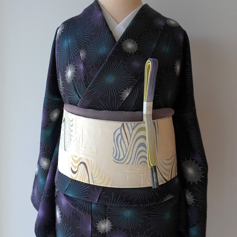 友禅作家「千地泰弘」小紋袷正絹着物