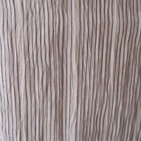 【夏・麻】白地　細縞柄　桃茶系　小千谷縮　お仕立て品