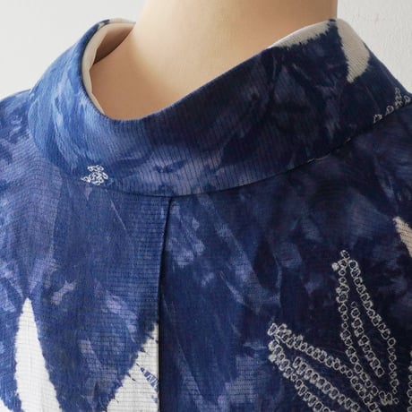 【有松絞り浴衣専門店つゆくさ・浴衣】青藍色　竹　浴衣