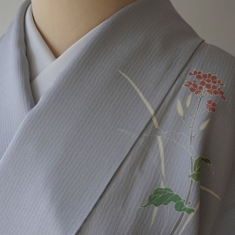 アンティーク 長襦袢 単衣  藤の花柄 中古】 長襦袢 襦袢 長じゅばん レディース 正絹 黒 花柄 身丈
