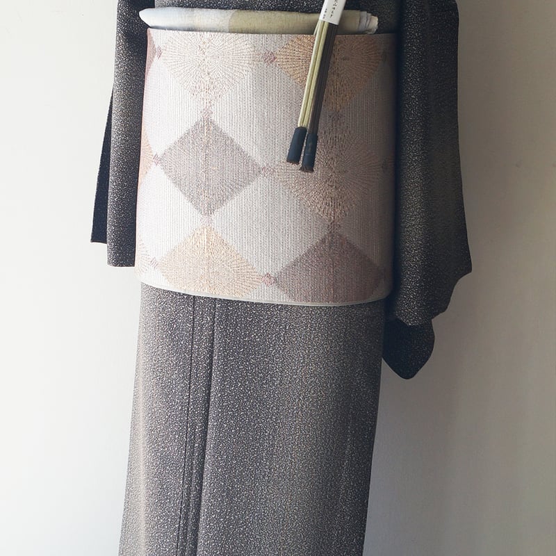 叩き染 横断 よろけの縞 裄65 素敵なデザイン 小紋 正絹 AK-7010 叩き染 横断 よろけの縞 裄65 素敵なデザイン 小紋 正絹 AK-7010