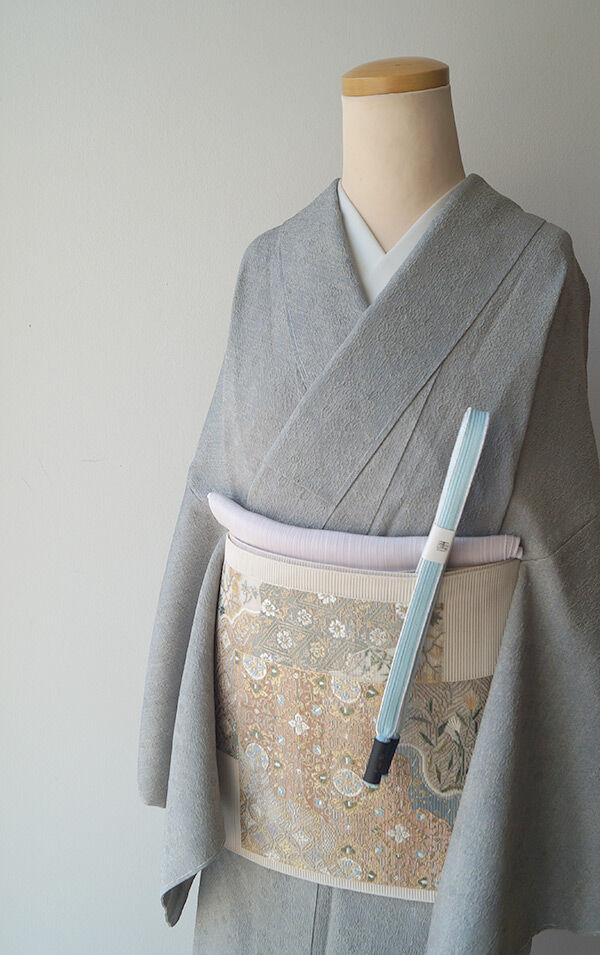 c-1112　お召し　単衣　居敷当て付き c-1112お召し単衣居敷当て付き