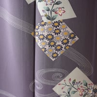 【袷】金丸修一 作　鳩羽色地　花色紙流水文　加賀友禅　附け下げ