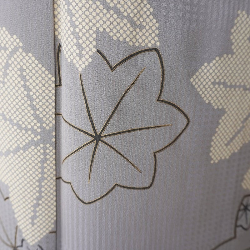 コート地 ふくれ織 紋意匠 葉っぱ文様 紅海老茶色 正絹 反物 コート地 ふくれ織 紋意匠 葉っぱ文様 紅海老茶色 正絹 反物