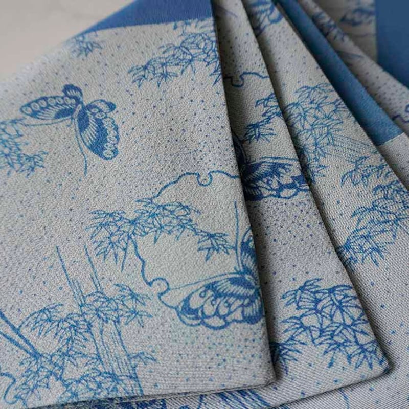 半幅帯　雪華　青磁色未使用品 半幅帯 雪華 青磁色未使用品 新品 半幅帯 麻 雪花模様 グレー -