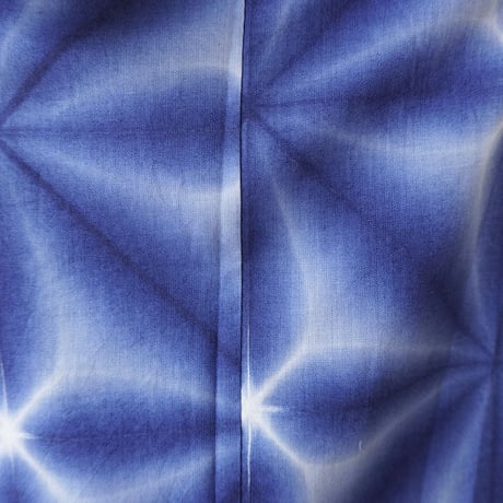 【浴衣】藍色×白色　雪花絞り文様　浴衣