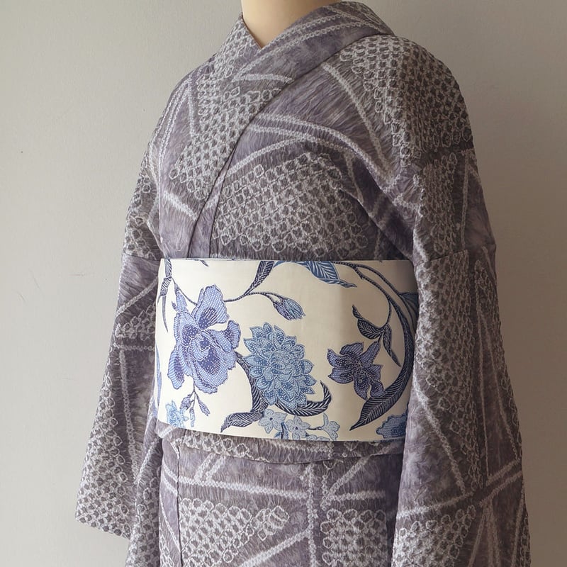 ★専用★美品 浴衣 有松絞り バチ衿 紺 麻の葉 身丈155cm お洒落 夏 ☆専用☆美品 浴衣 有松絞り バチ衿 紺 麻の葉 身丈155cm お洒落 夏