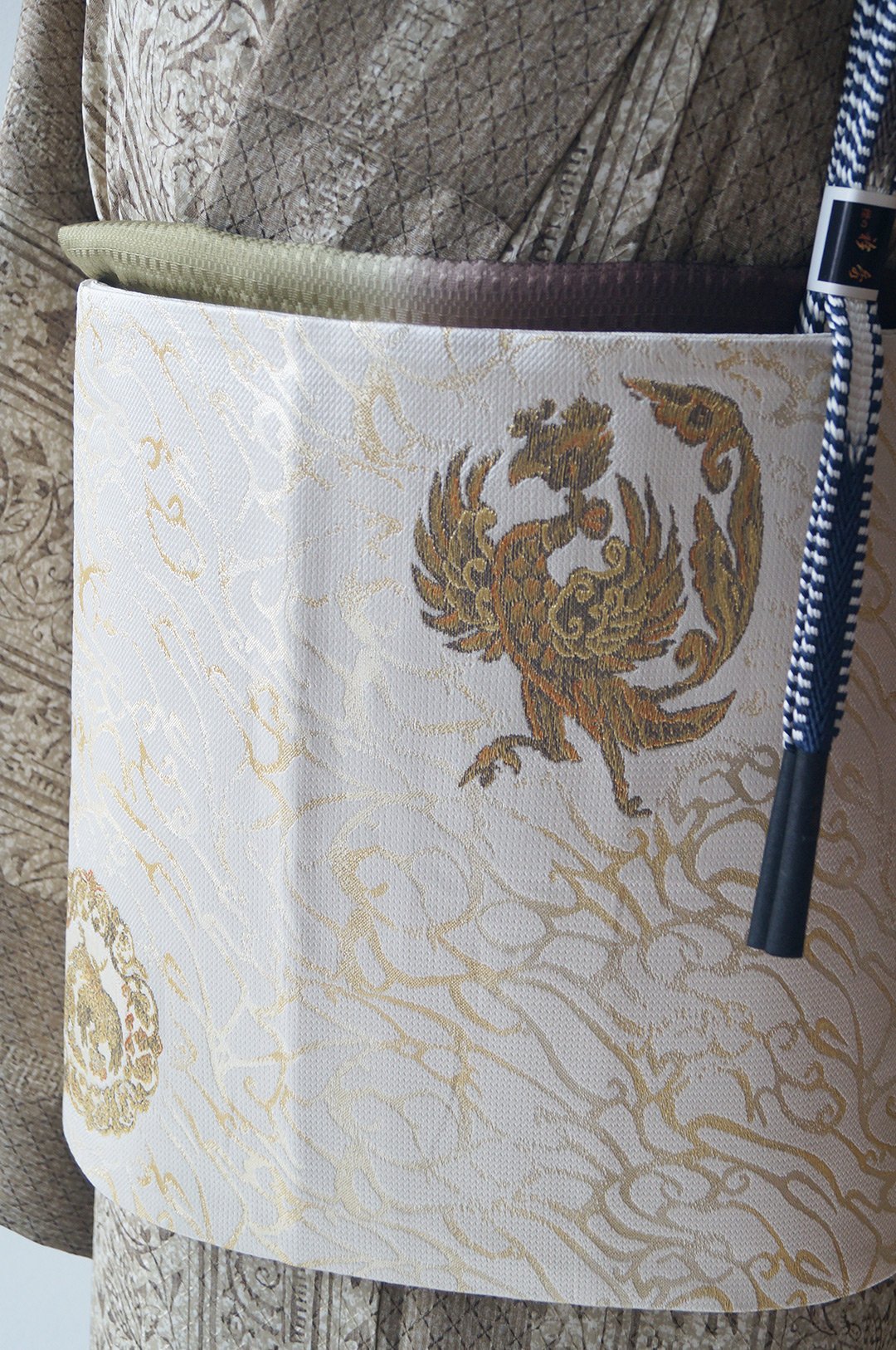 5755884: 本金箔桃山瑞鳥天井文織出し袋帯