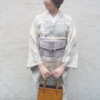 【夏紬】青碧色系　茶屋辻文様　紗紬訪問着