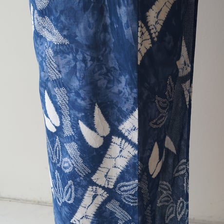 【有松絞り浴衣専門店つゆくさ・浴衣】青藍色　竹　浴衣