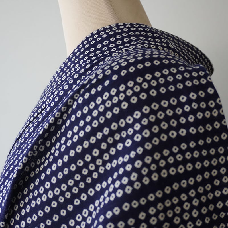 浴衣】生成×濃紺 ゆらぎ鹿の子縞 浴衣 | 大山キモノ・ちぇらうな