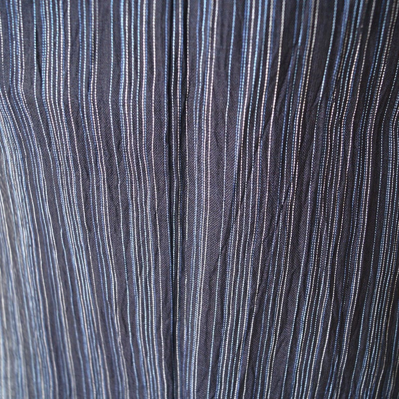 【1546】黒地　もじり織　夏お召　縦縞に蜻蛉 1546】黒地 もじり織 夏お召 縦縞に蜻蛉