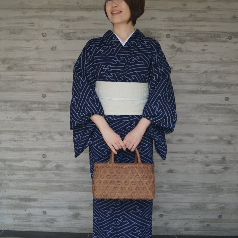 有松絞り浴衣】 濃藍色 紗綾型文 仕立て上がり浴衣 | 大山キモノ